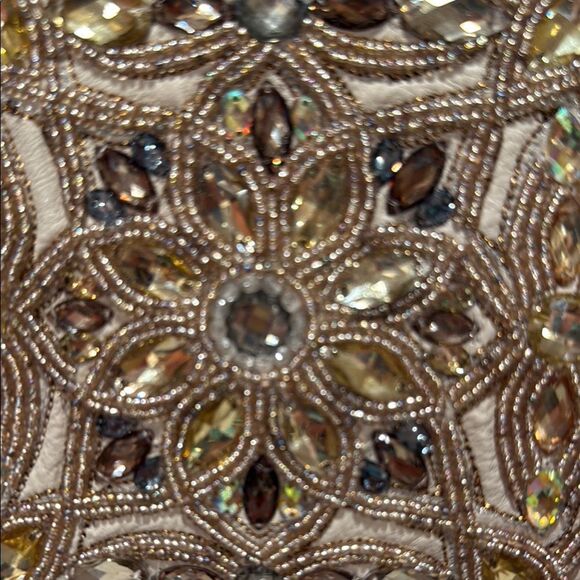 Brighton Embellished Tan Woven Tote Bag - Picture 5 of 10